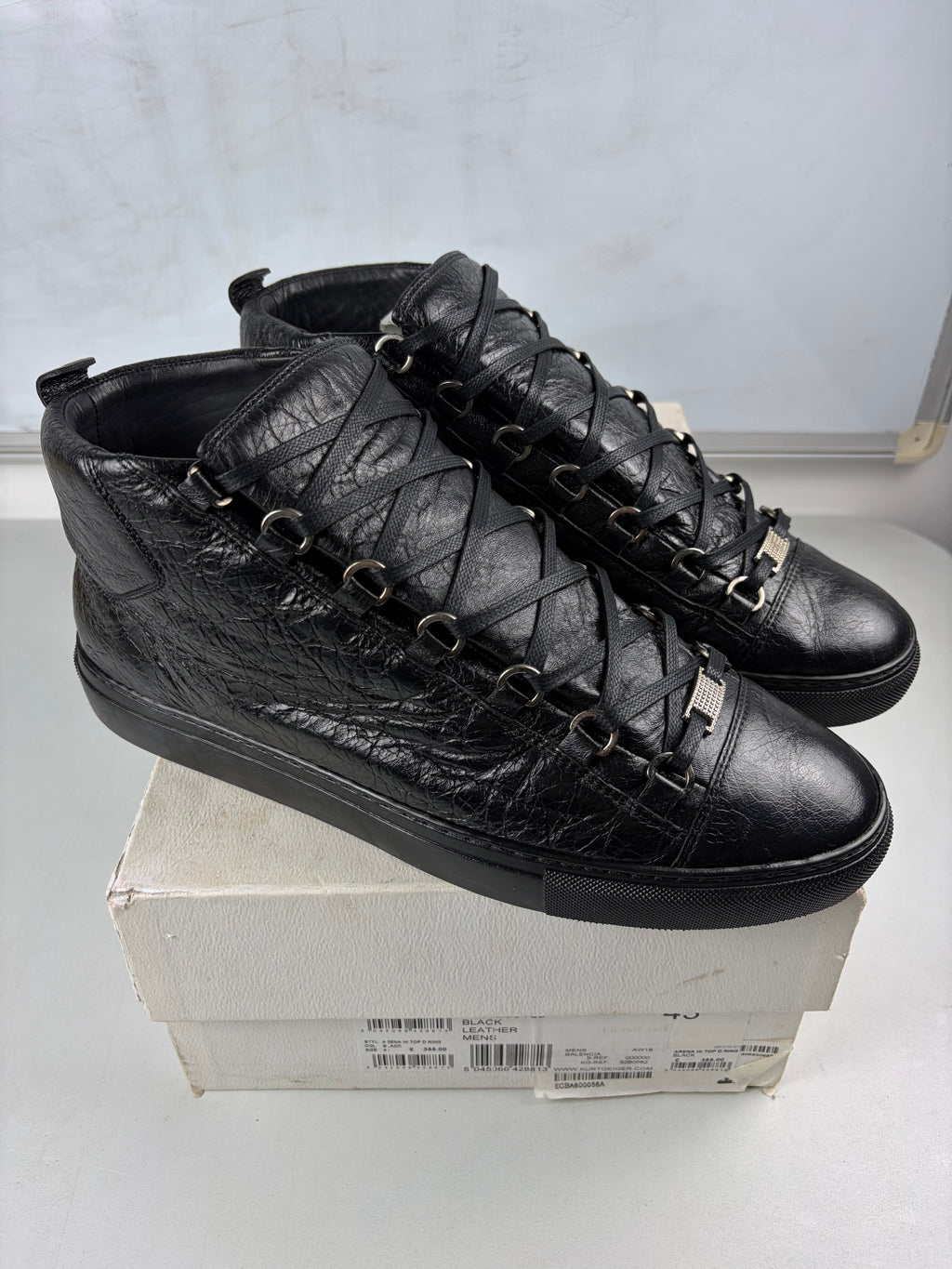 Balenciaga arena high tops - eu 43 / us 10 / uk 9.5 - black