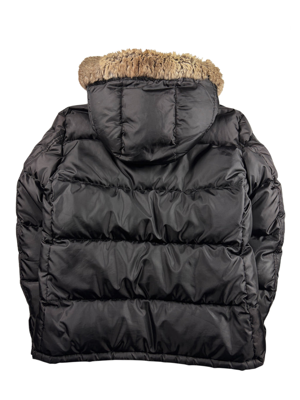 00’s BURBERRY Black Label real fur down jacket (M/L) - black