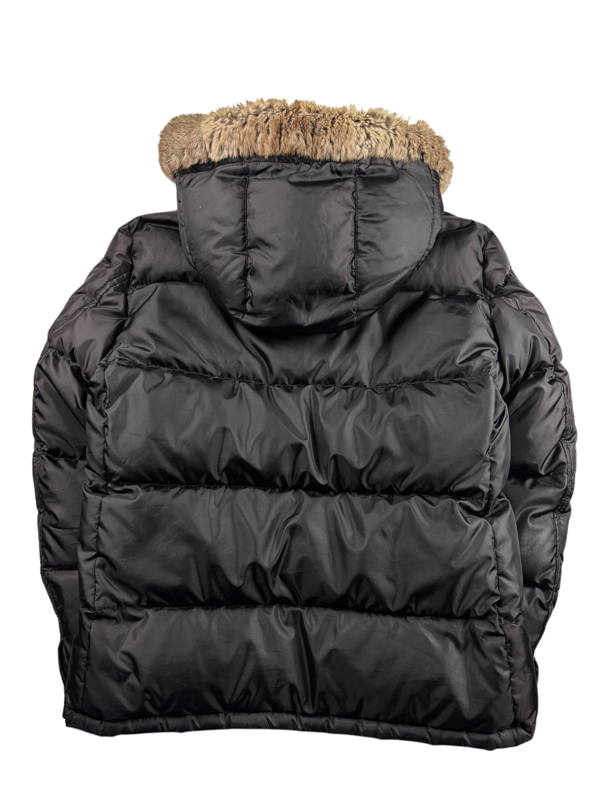 00’s BURBERRY Black Label real fur down jacket (M/L) - black