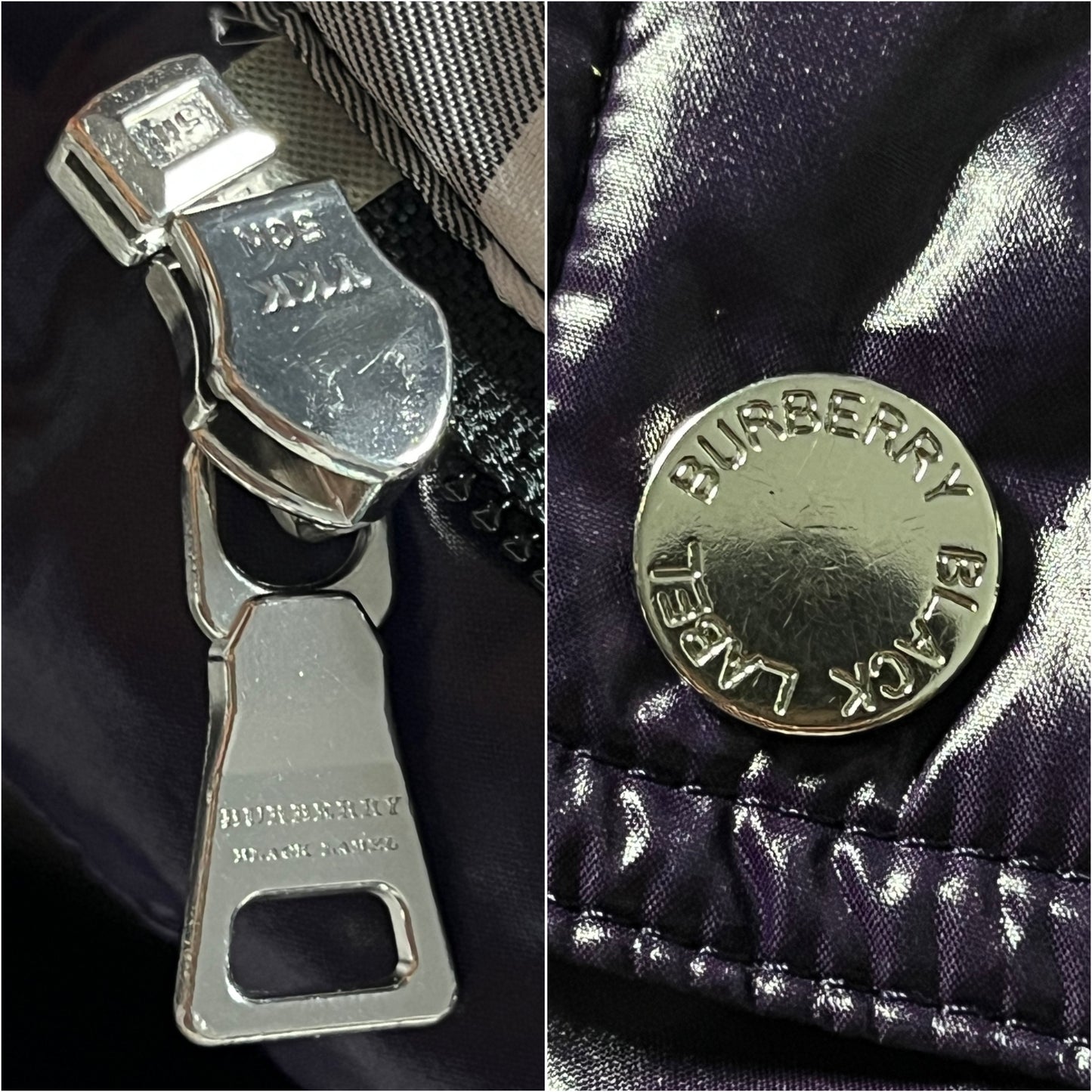 00’s BURBERRY made in Japan real fur down jacket (M/L) - purple