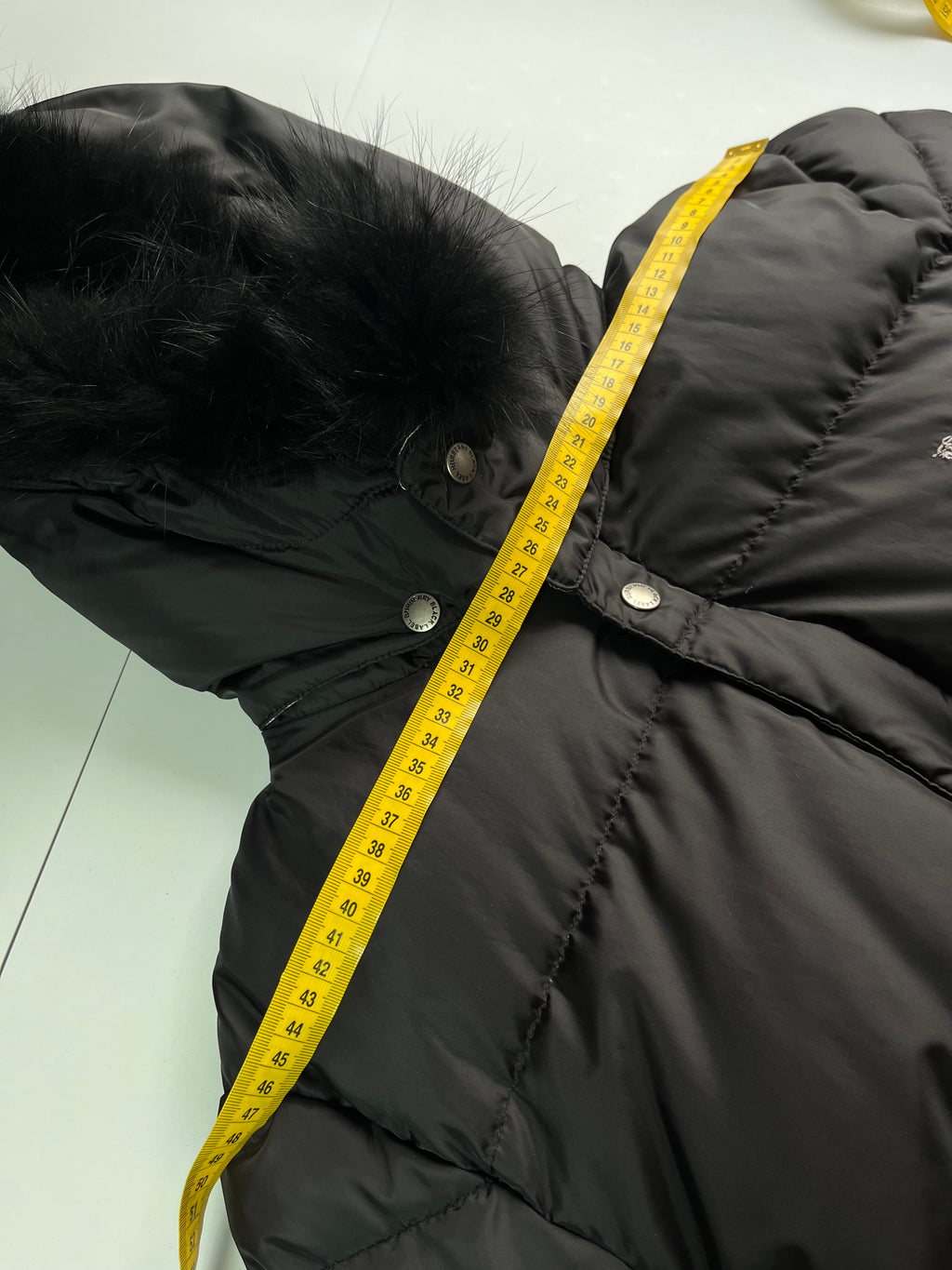 00’s BURBERRY made in Japan real fur down jacket (M/L) - black