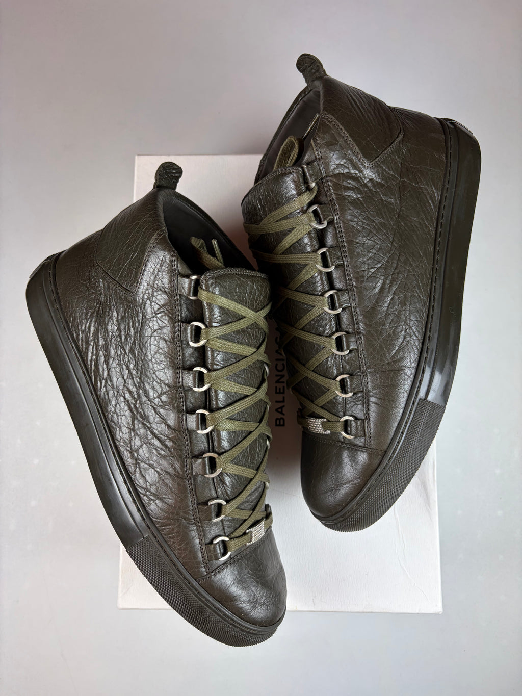 Balenciaga arena high tops - eu 43 / us 10 / uk 9 - olive green