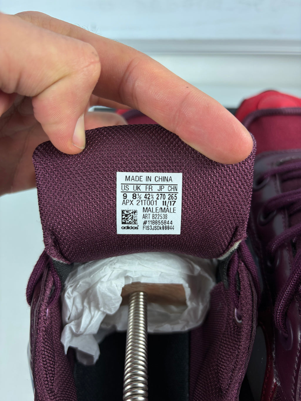 Adidas Ozweego 3 x Raf Simons - eu 42.5 / us 9 / uk 8.5 - burgundy
