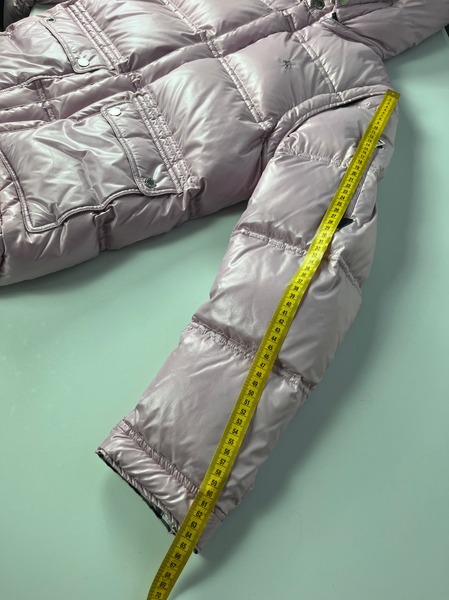 00’s BURBERRY made in Japan real fur down jacket (M/L) - pink