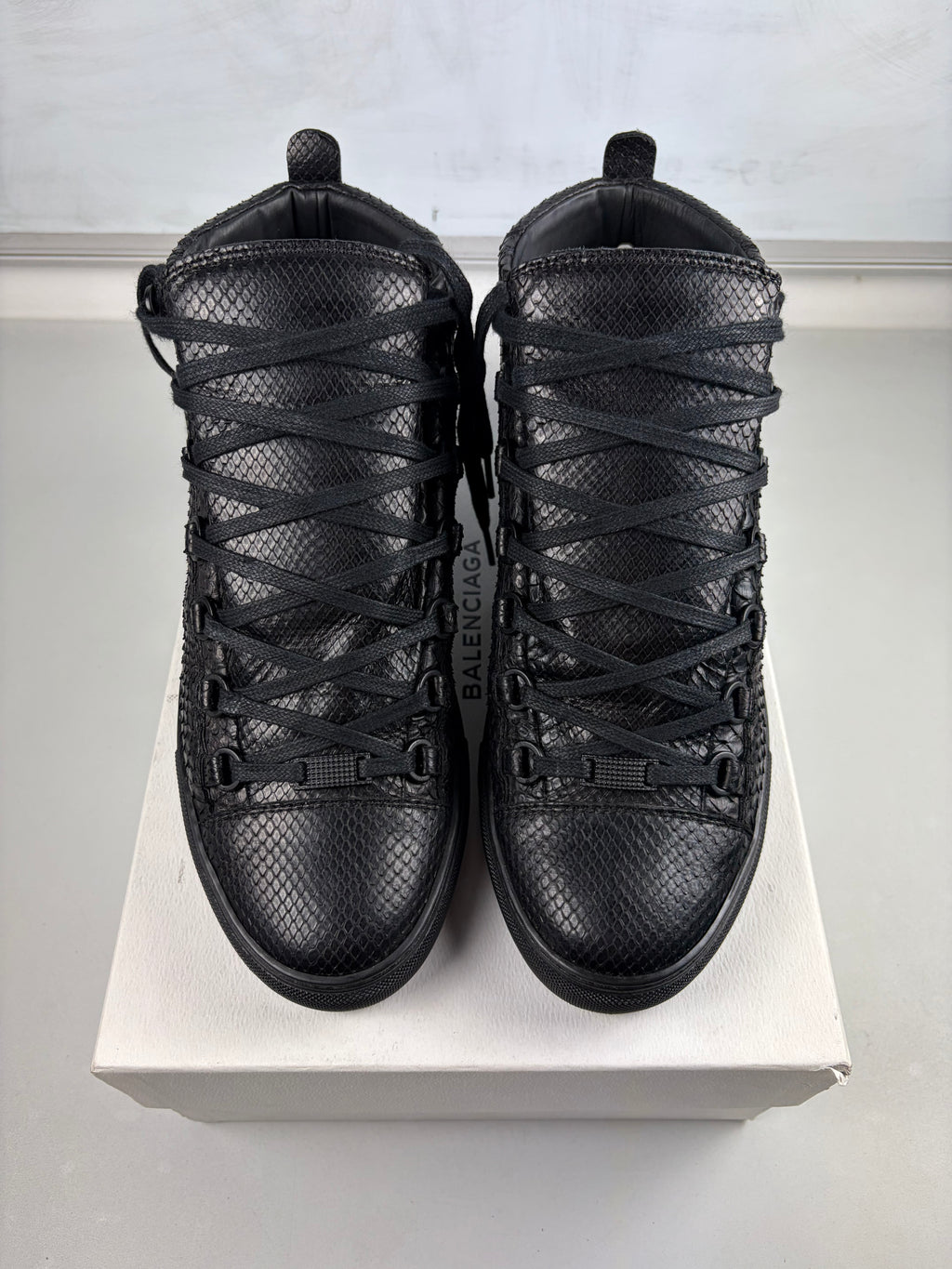 Balenciaga arena ‘Python Skin’ high tops - eu 42 / us 9  - black