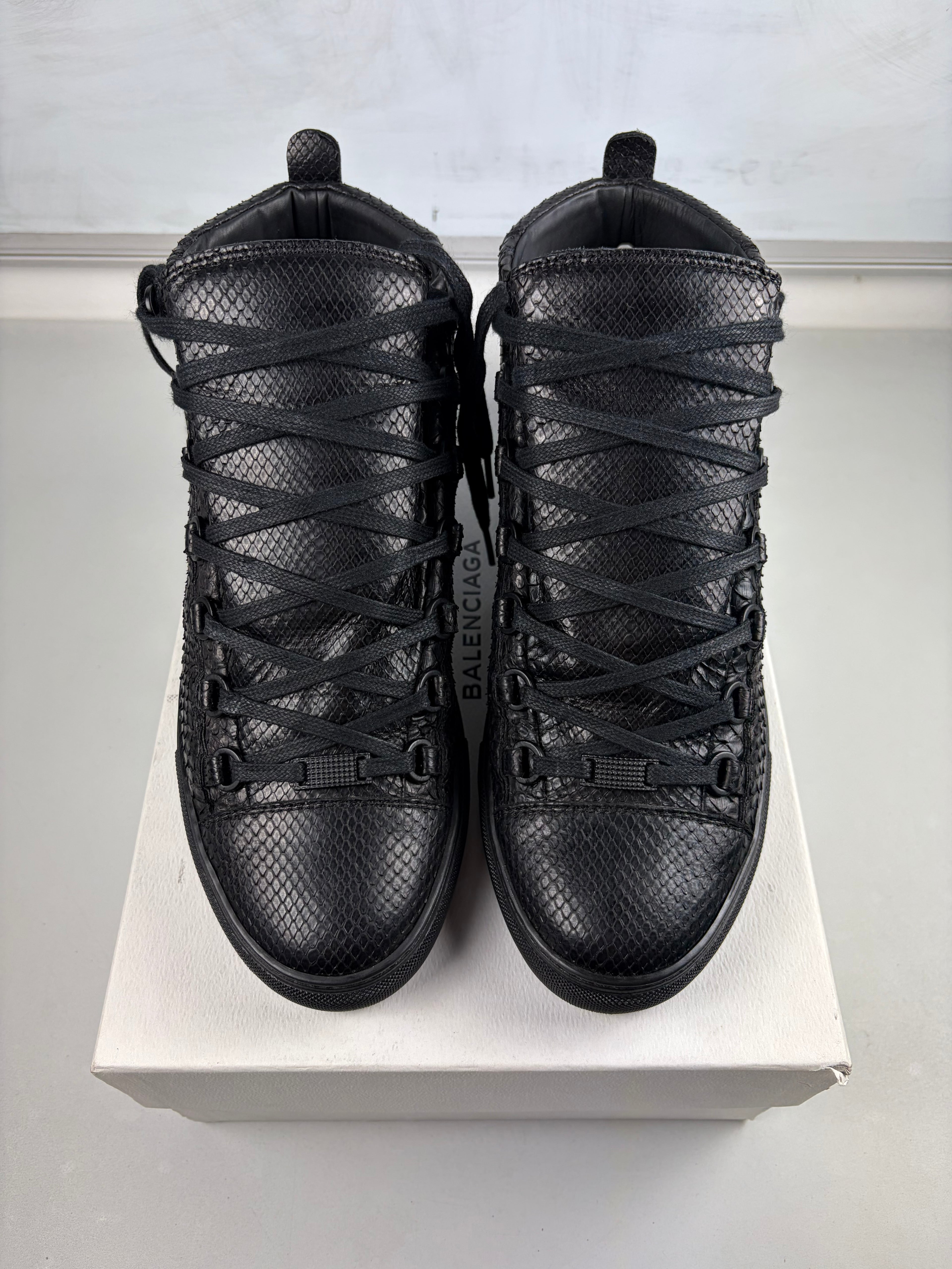 Balenciaga arena ‘Python Skin’ high tops - eu 42 / us 9  - black