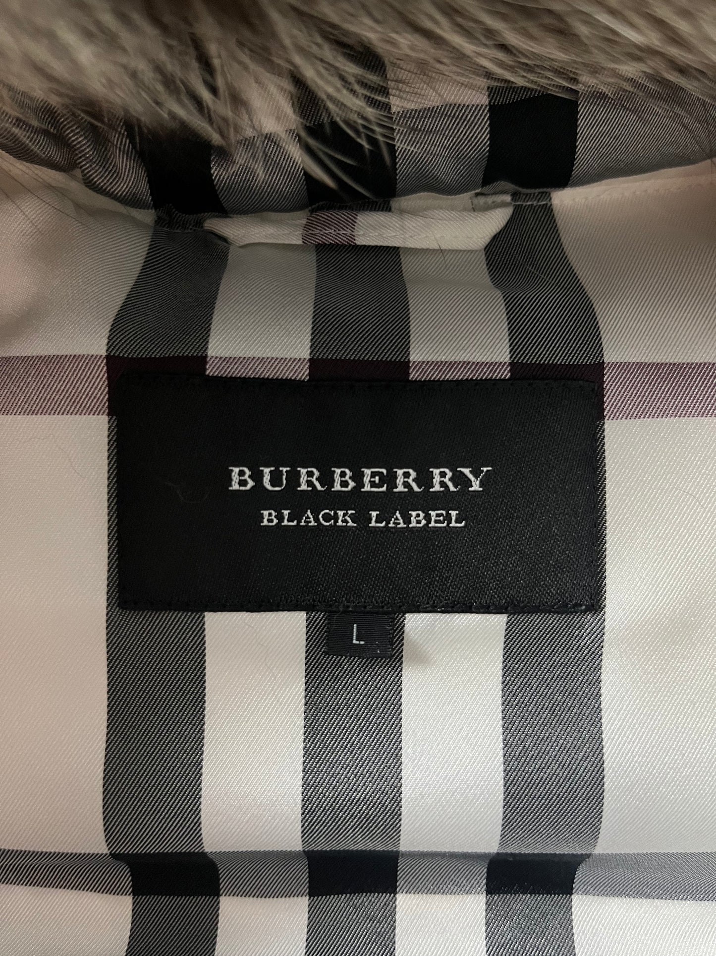 00’s BURBERRY made in Japan real fur down jacket (M/L) - purple