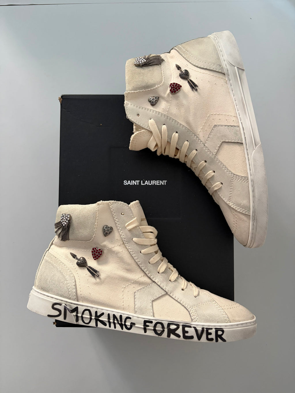 Saint Laurent ‘Smoking Forever’ high top sneakers - Eu 44 1/2