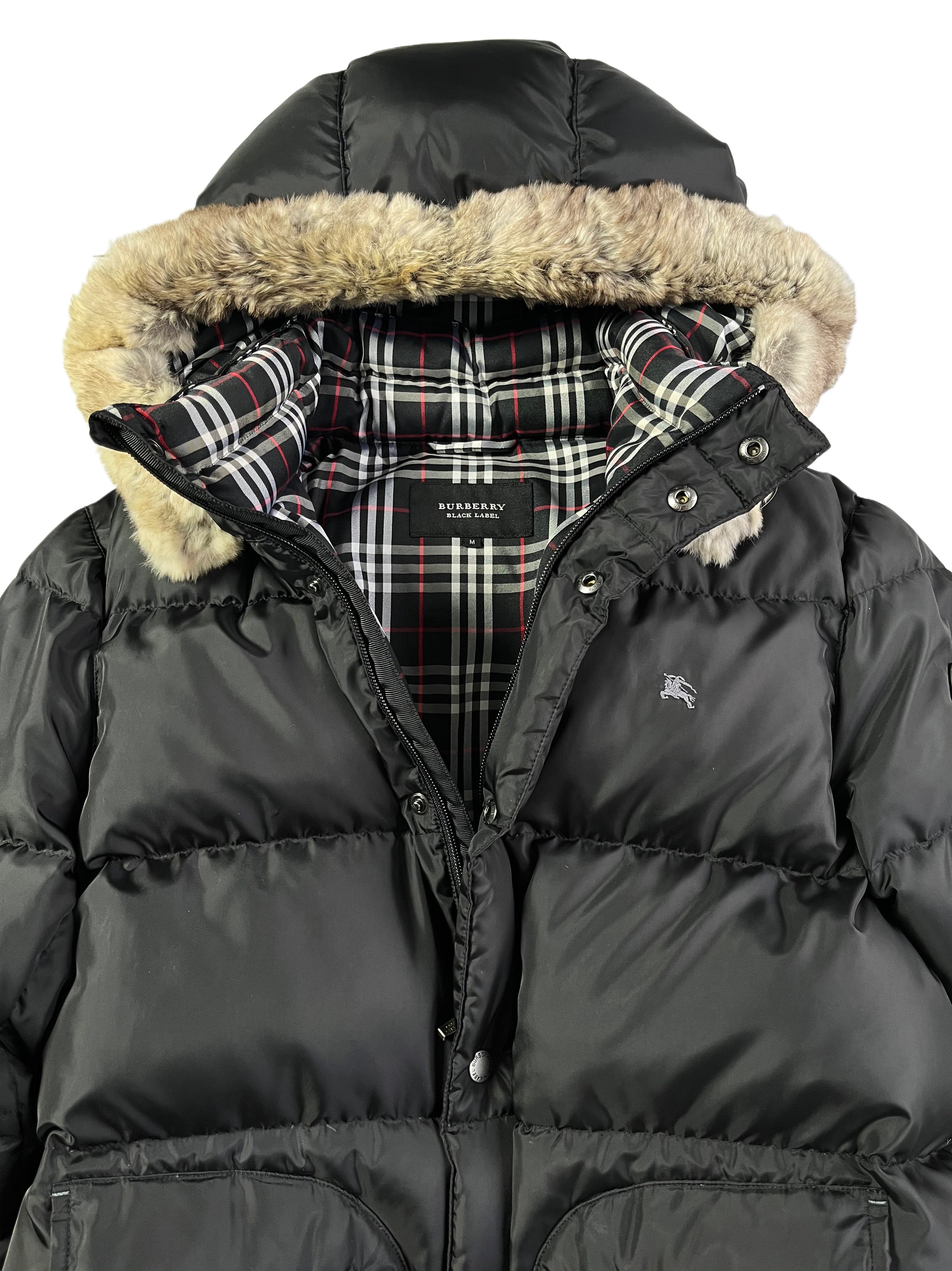00’s BURBERRY made in Japan real fur down jacket (S/M) - black