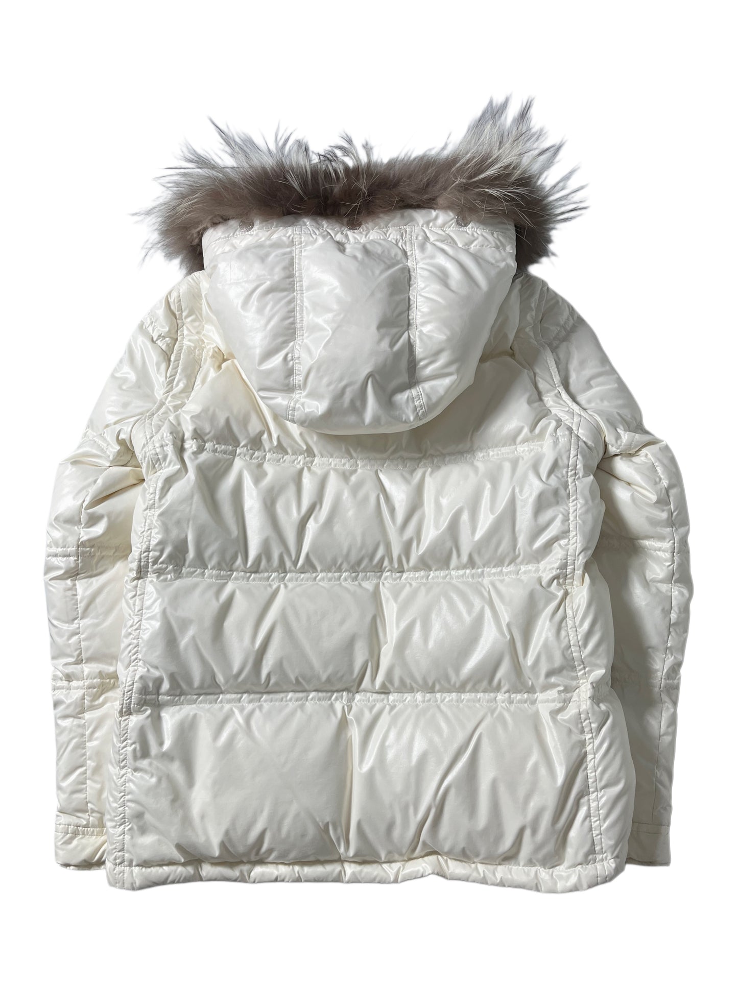 00’s BURBERRY made in Japan real fur down jacket (M/L) - white