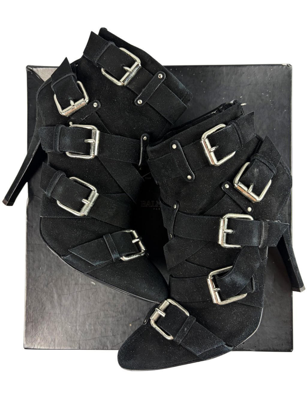 2009 BALMAIN x Giuseppe Zanotti suede ankle boots - eu 39 / us 7