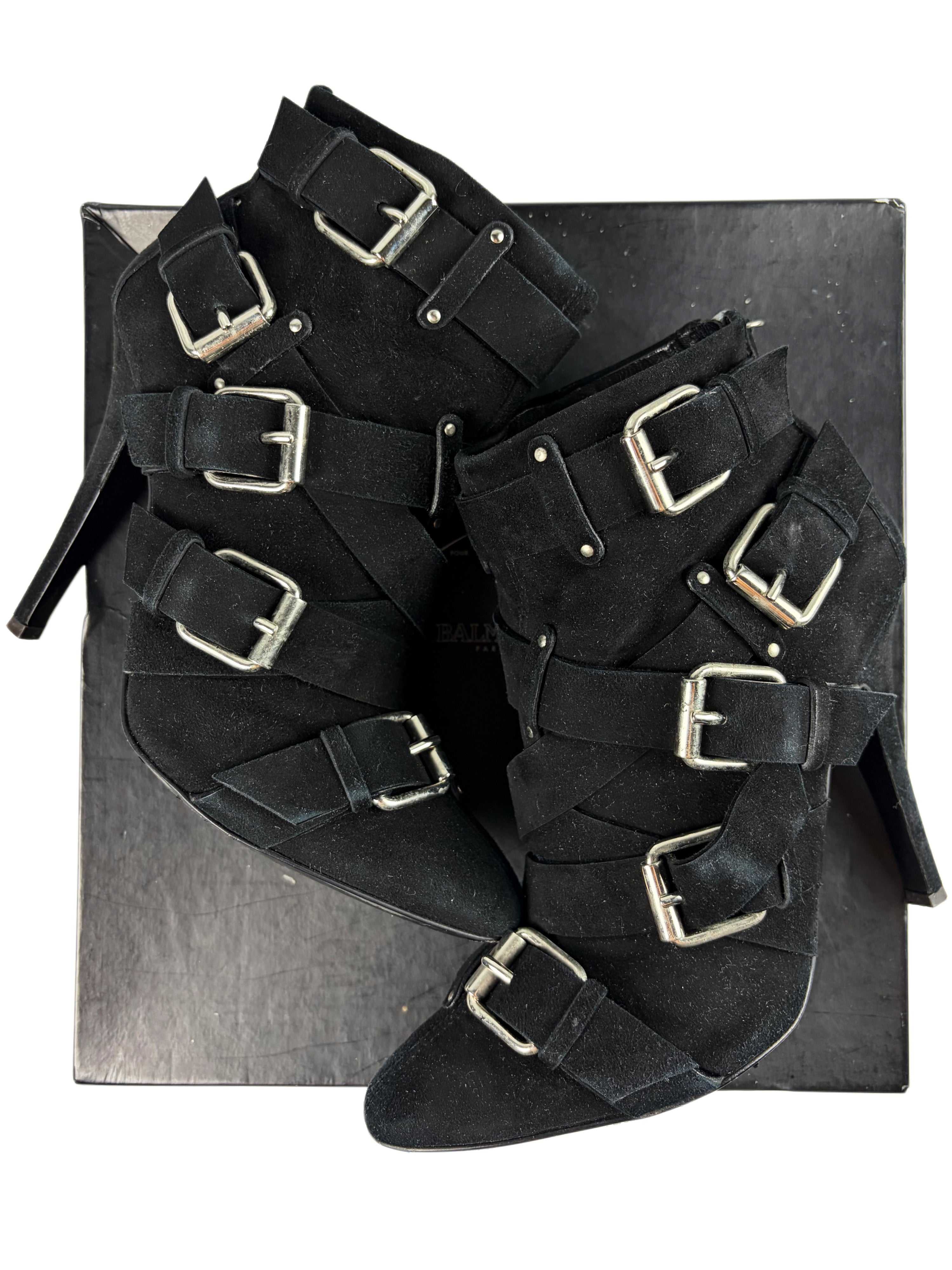2009 BALMAIN x Giuseppe Zanotti suede ankle boots - eu 39 / us 7