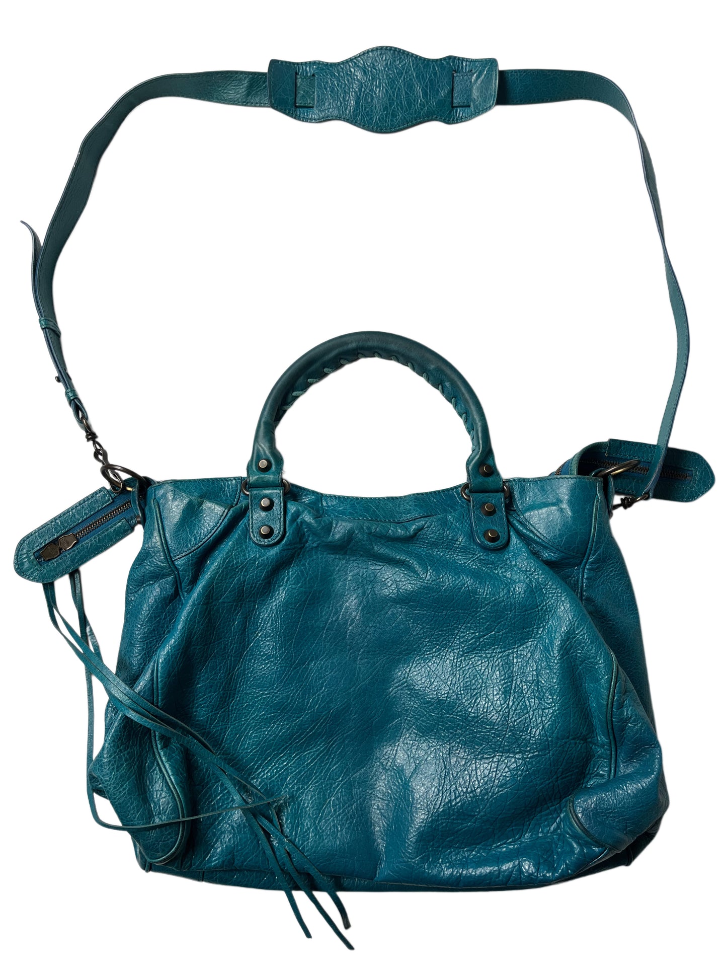 2012 BALENCIAGA
Blue Lambskin Leather Motorcycle City Bag