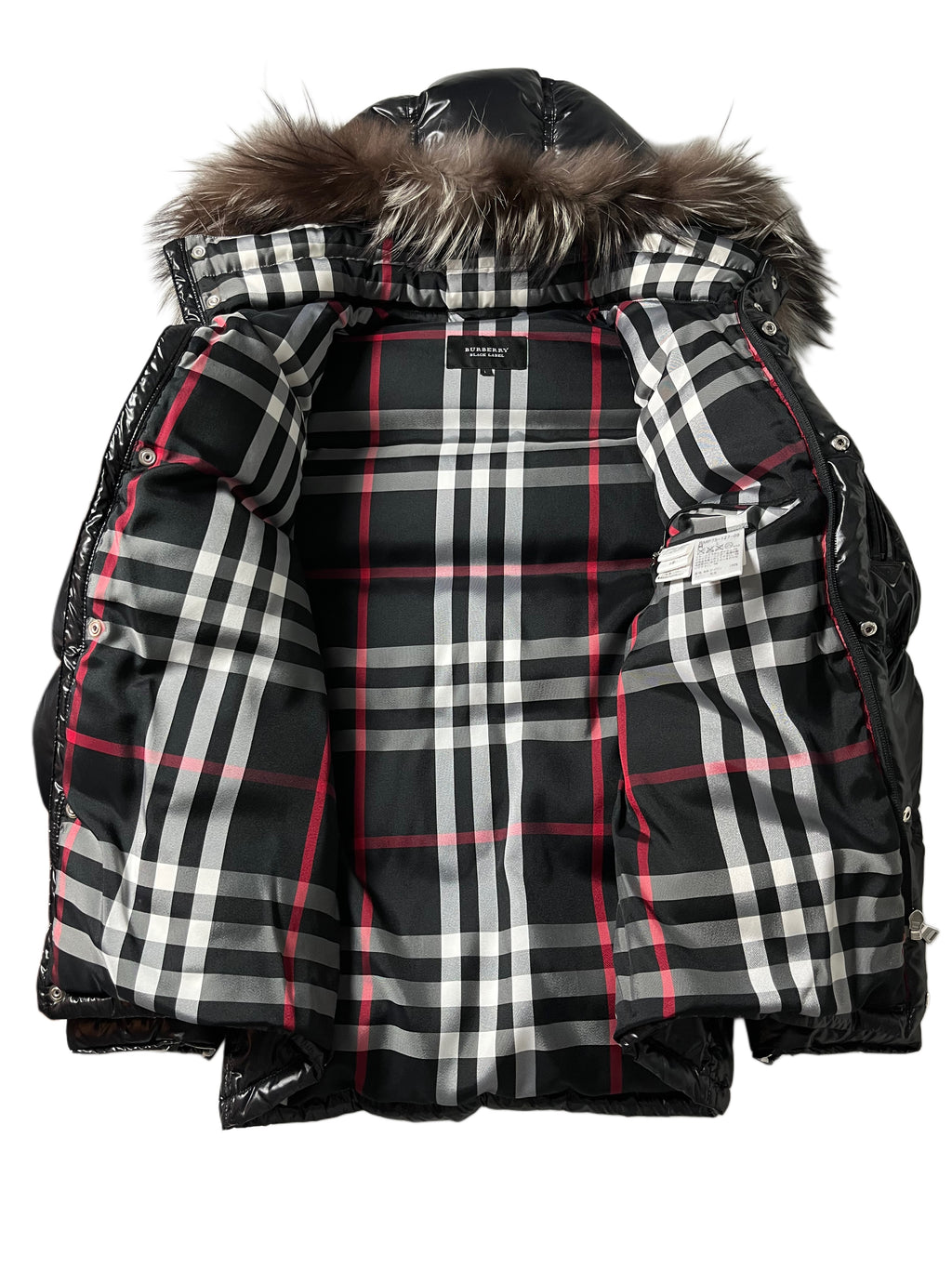 00’s BURBERRY made in Japan real fur down jacket (M/L) - black