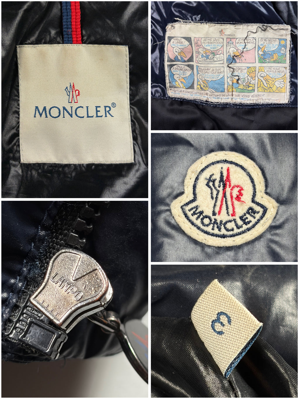 2010’s MONCLER real fur down jacket - men’s size 3 (L) - navy blue
