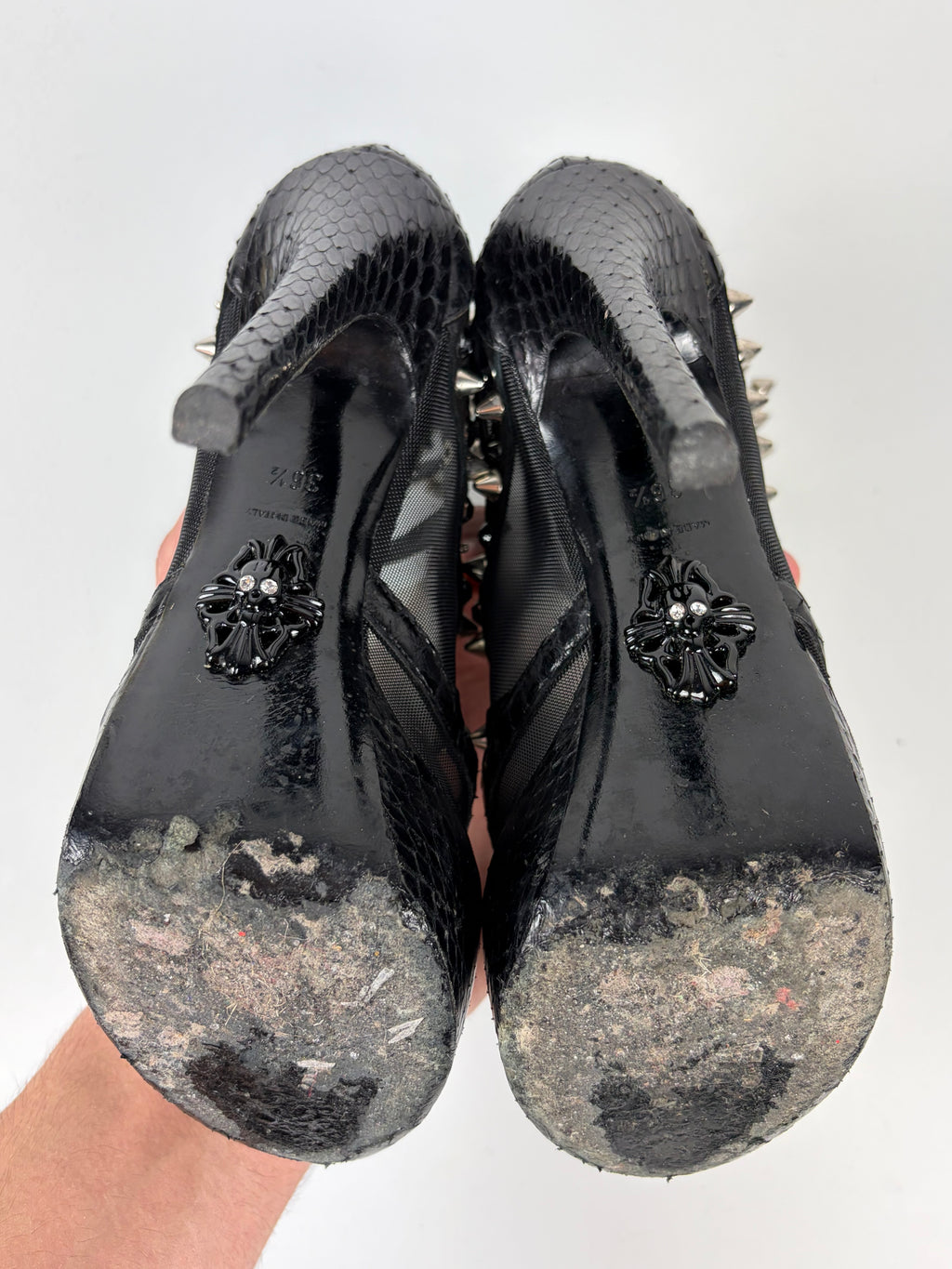 Philipp Plein heavily studded stiletto platform sandals - eu 36.5