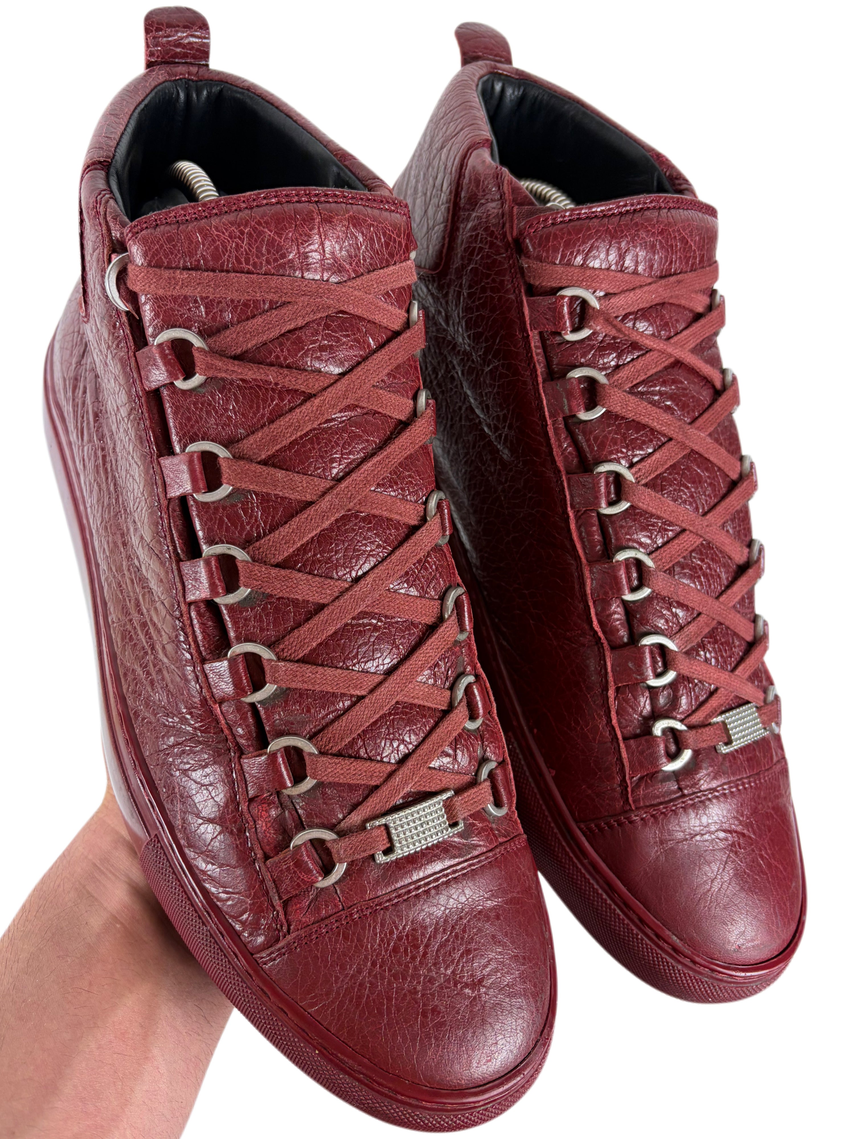 Balenciaga arena high tops - eu 42 - burgundy