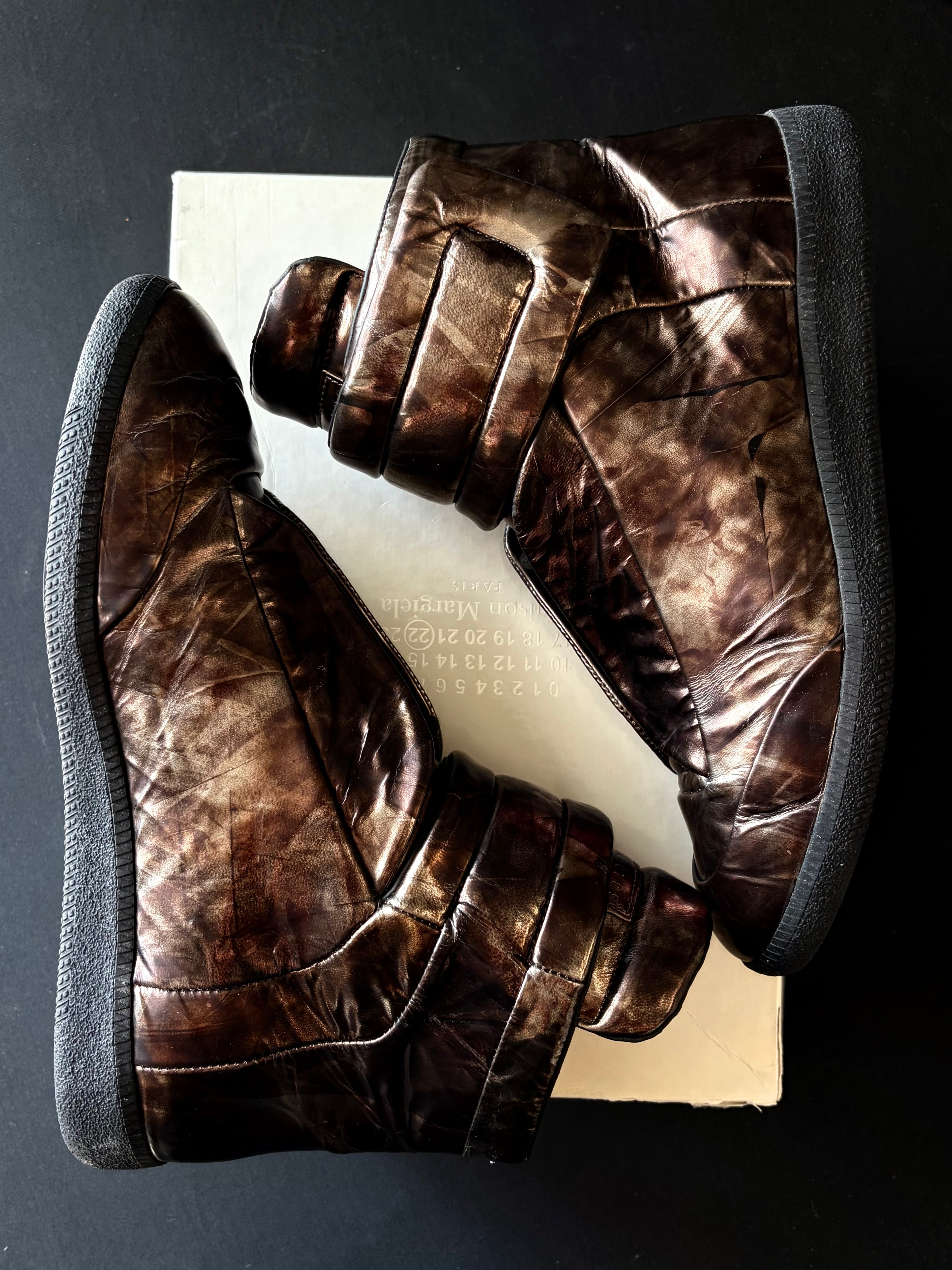 2016 Maison Margiela Future ‘Metallic Bronze’ high tops - eu 43 / us 10