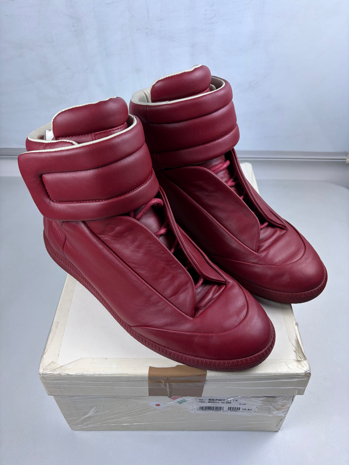 Maison Margiela Future high tops - eu 41 / us 8 / uk 7 - burgundy