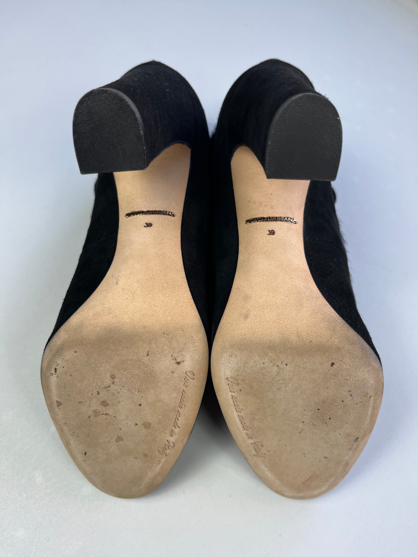 Dolce&Gabbana pony hair ankle boots - eu 39 - black