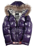 00’s BURBERRY Black Label real fur down jacket (XS/S) - purple