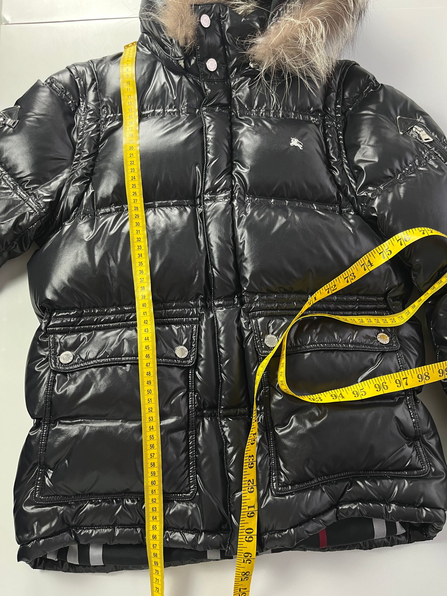 00’s BURBERRY made in Japan real fur down jacket (M/L) - black