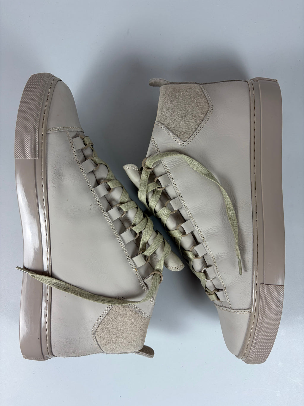 Balenciaga arena leather & suede high tops - eu 44 - off white