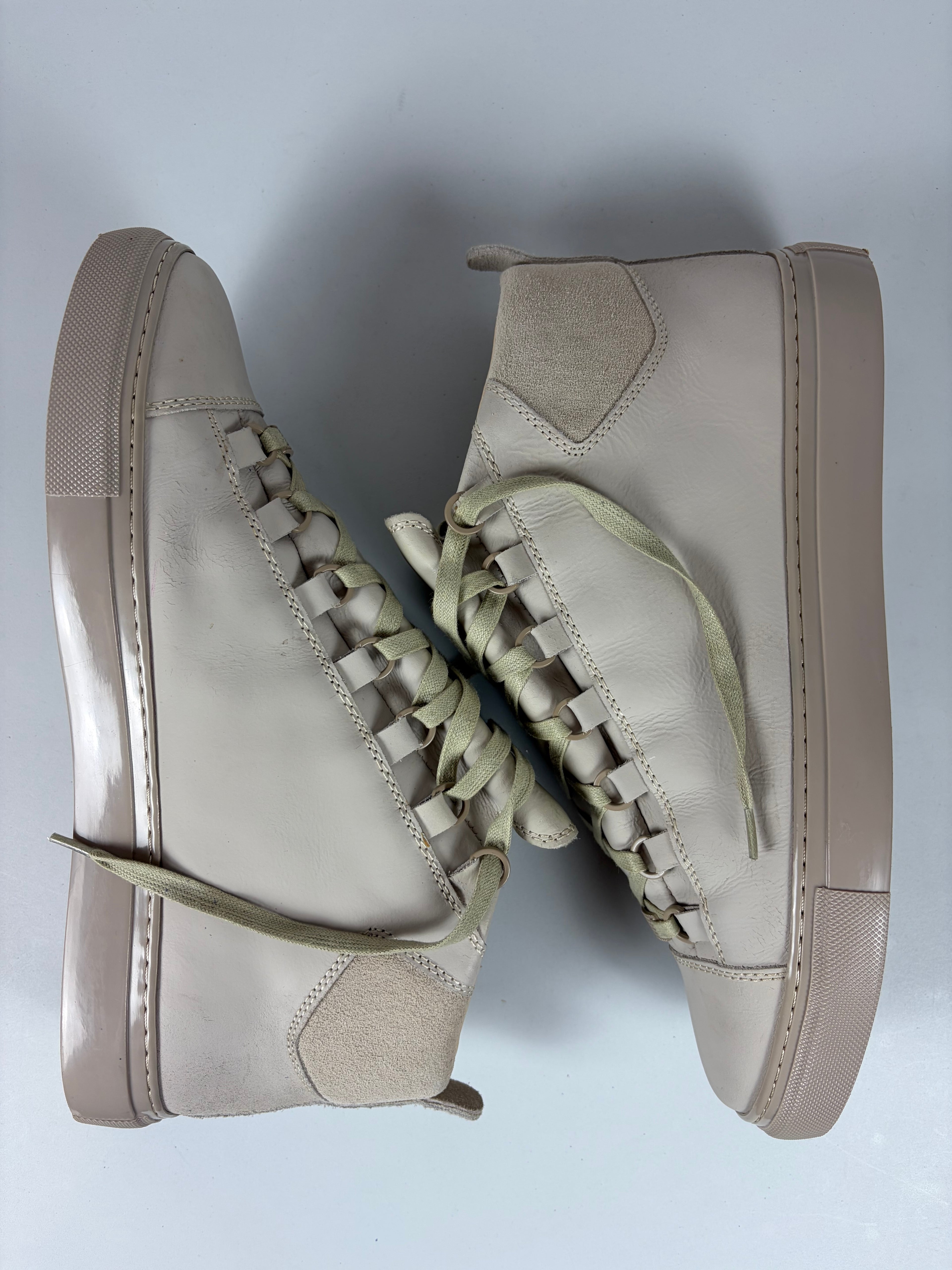 Balenciaga arena leather & suede high tops - eu 44 - off white
