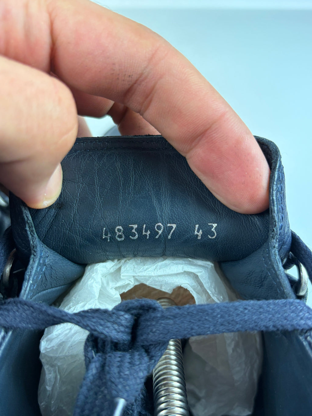Balenciaga arena high tops - eu 43 / us 10 - navy blue