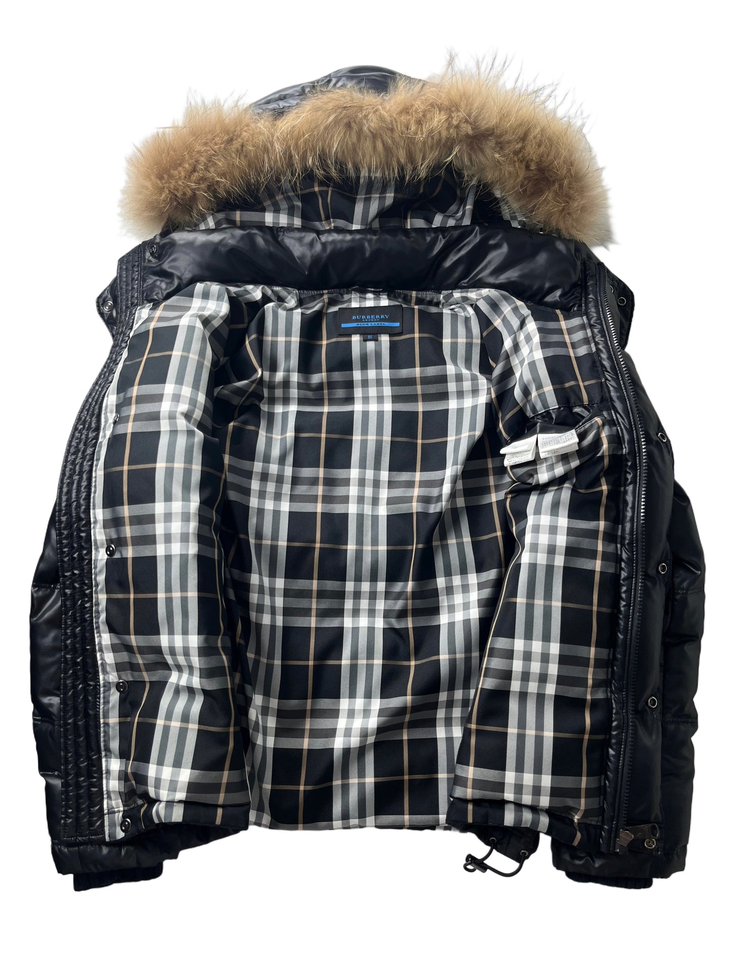 00’s BURBERRY made in Japan real fur down jacket (XS/S) - black