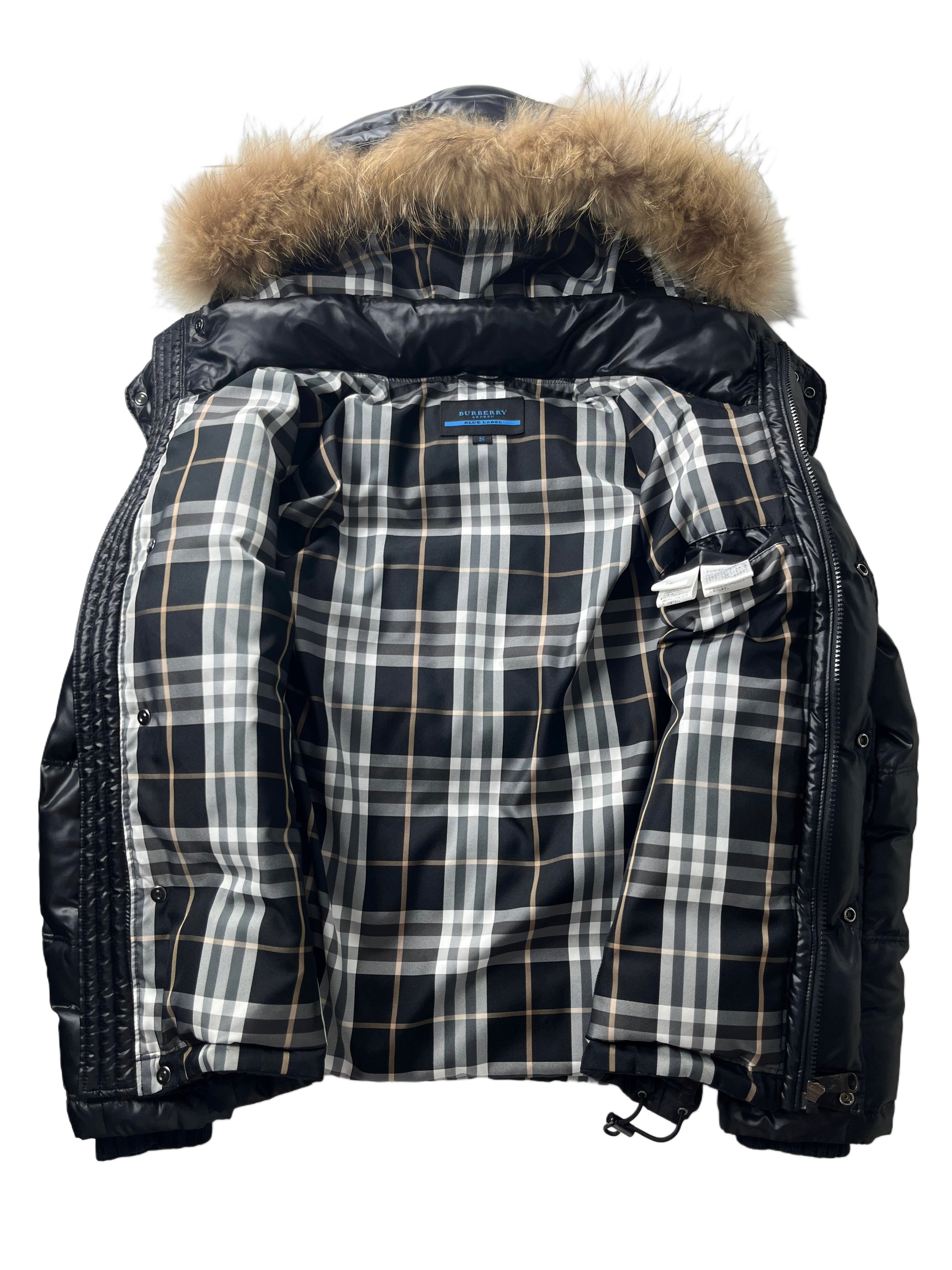 00’s BURBERRY made in Japan real fur down jacket (XS/S) - black