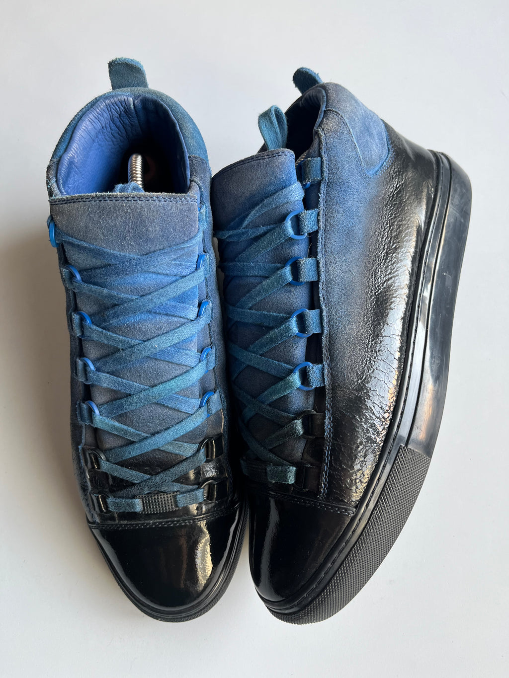 Balenciaga arena blue gradient high tops - eu 42 - blue