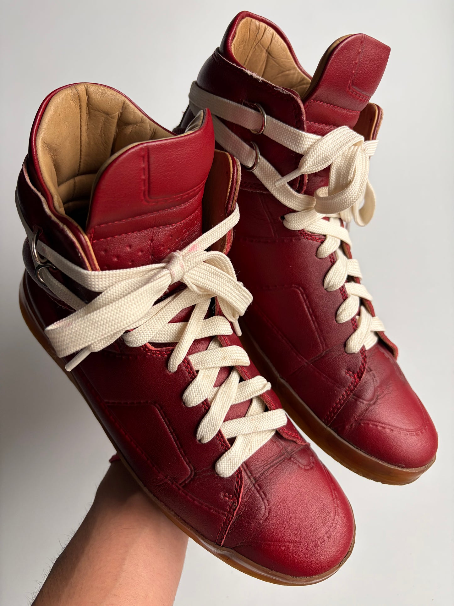 2012 Maison Margiela X H&M high tops - eu 42 - red