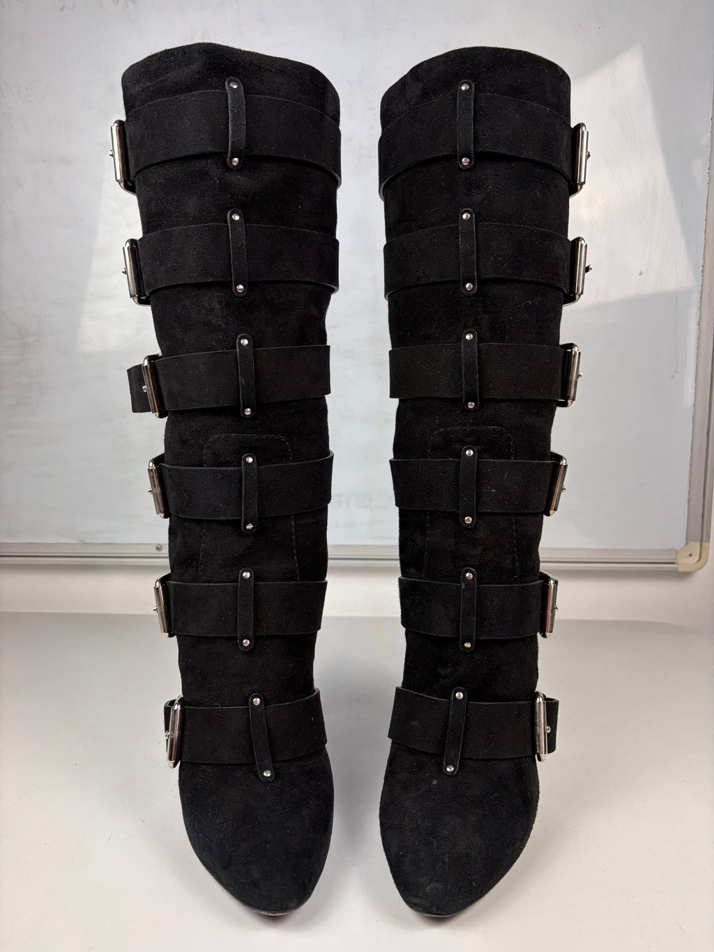 2009 BALMAIN X Giuseppe Zanotti Suede Multi-Buckle Boots - eu 40 / us 8 / uk 7