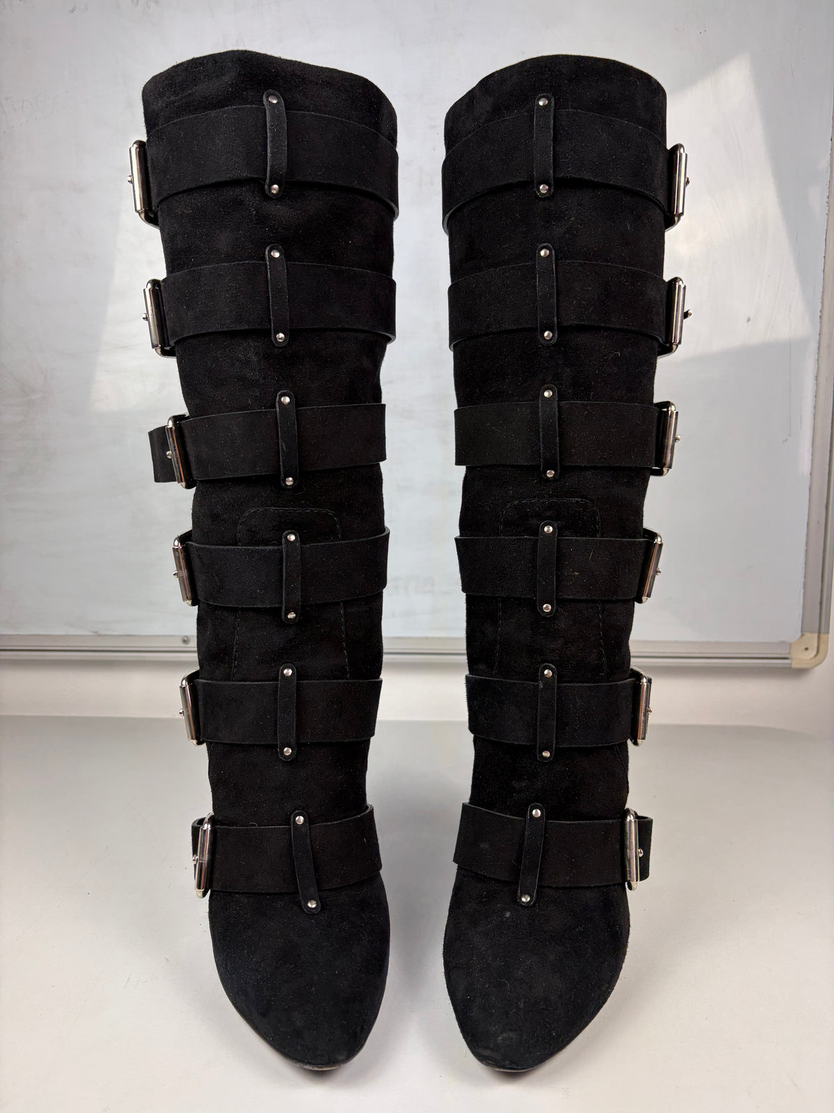 2009 BALMAIN X Giuseppe Zanotti Suede Multi-Buckle Boots - eu 40 / us 8 / uk 7