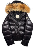 2010’s MONCLER real fur down bomber jacket - women’s size 4 (L/XL) - black