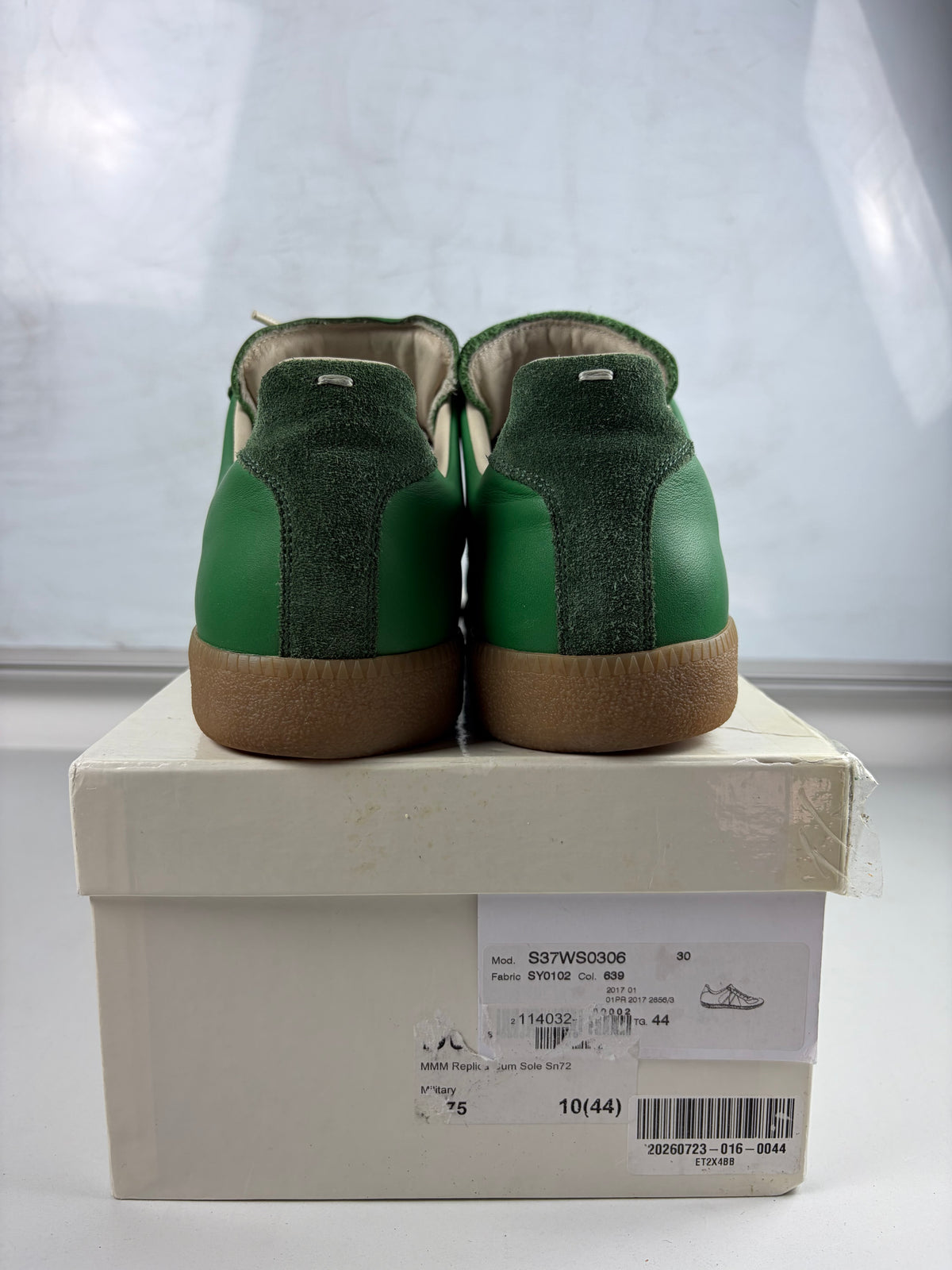Maison Margiela low top suede & leather gats - eu 44 / us 11 - green