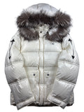 00’s BURBERRY Black Label real fur down jacket (S/M) - white