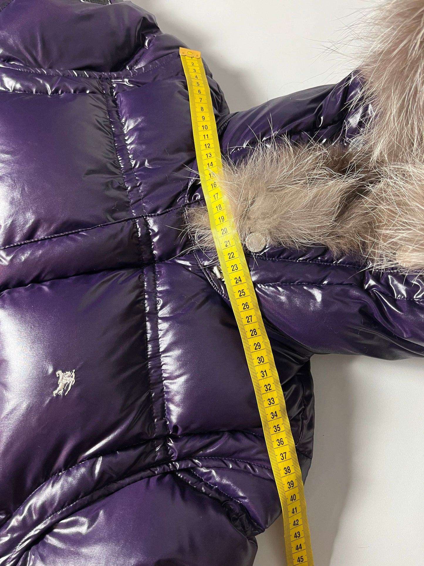 00’s BURBERRY made in Japan real fur down jacket (S/M) - purple