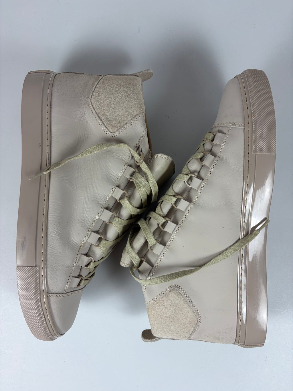 Balenciaga arena leather & suede high tops - eu 44 - off white