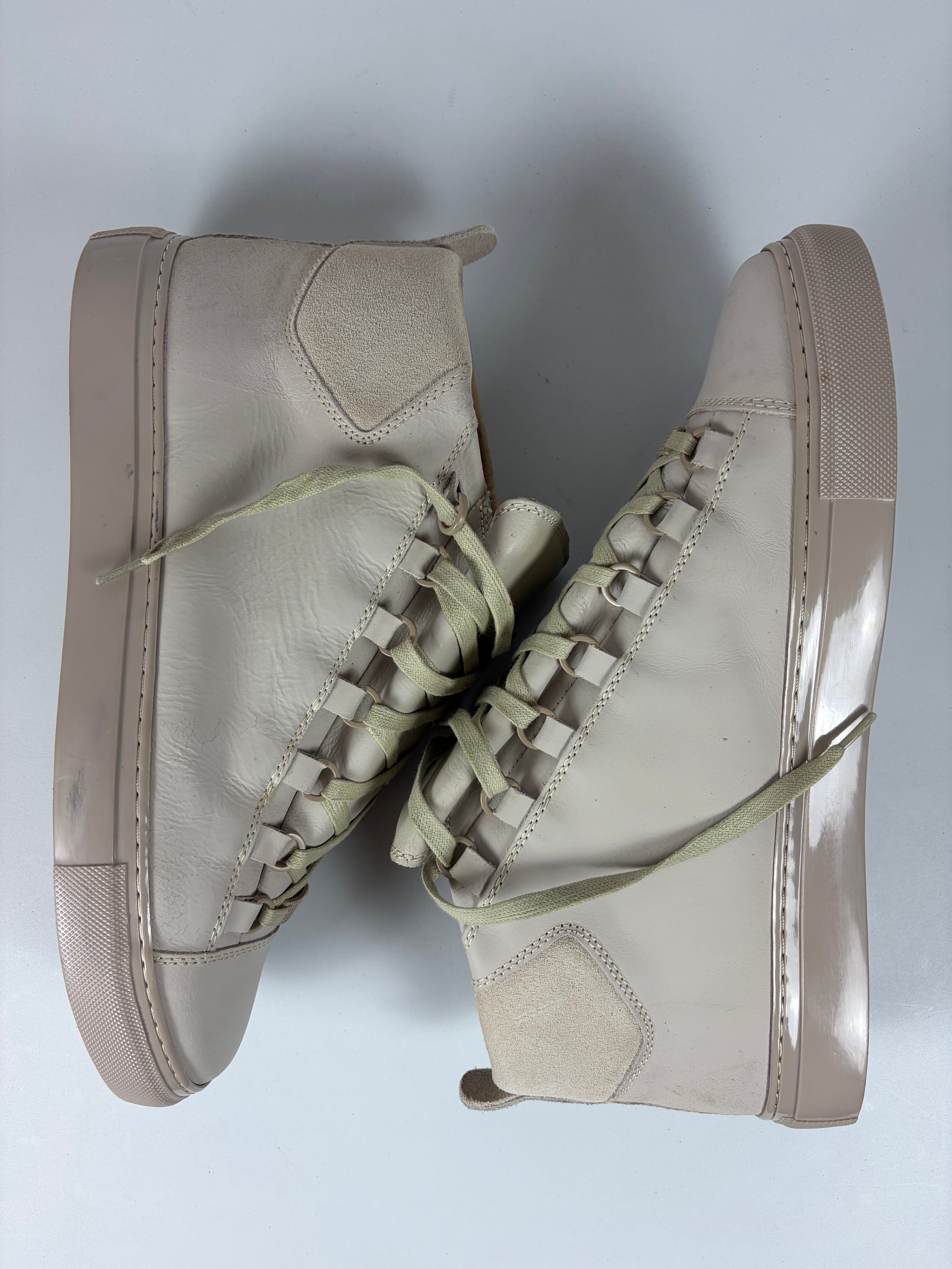 Balenciaga arena leather & suede high tops - eu 44 - off white