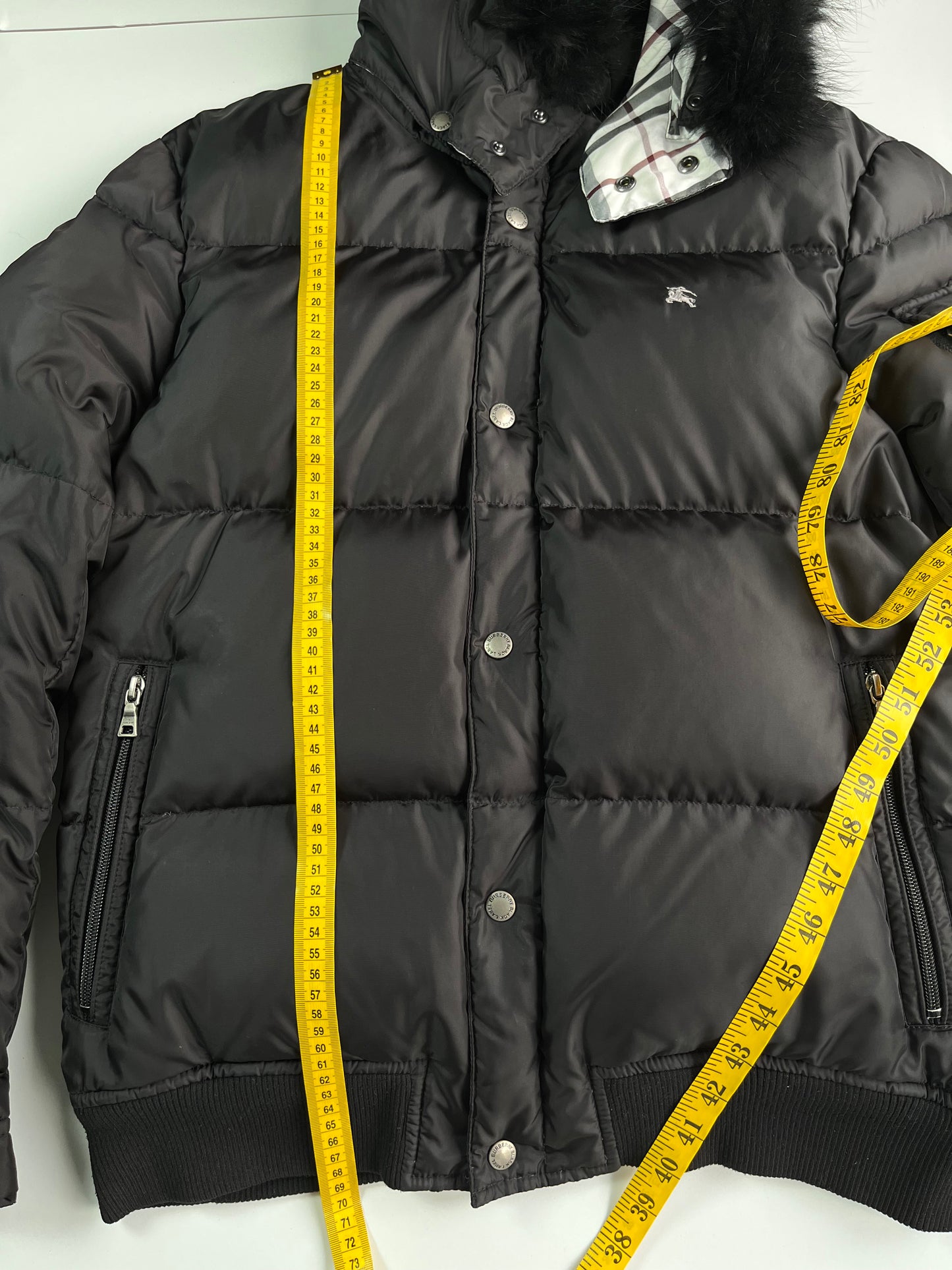 00’s BURBERRY made in Japan real fur down jacket (M/L) - black