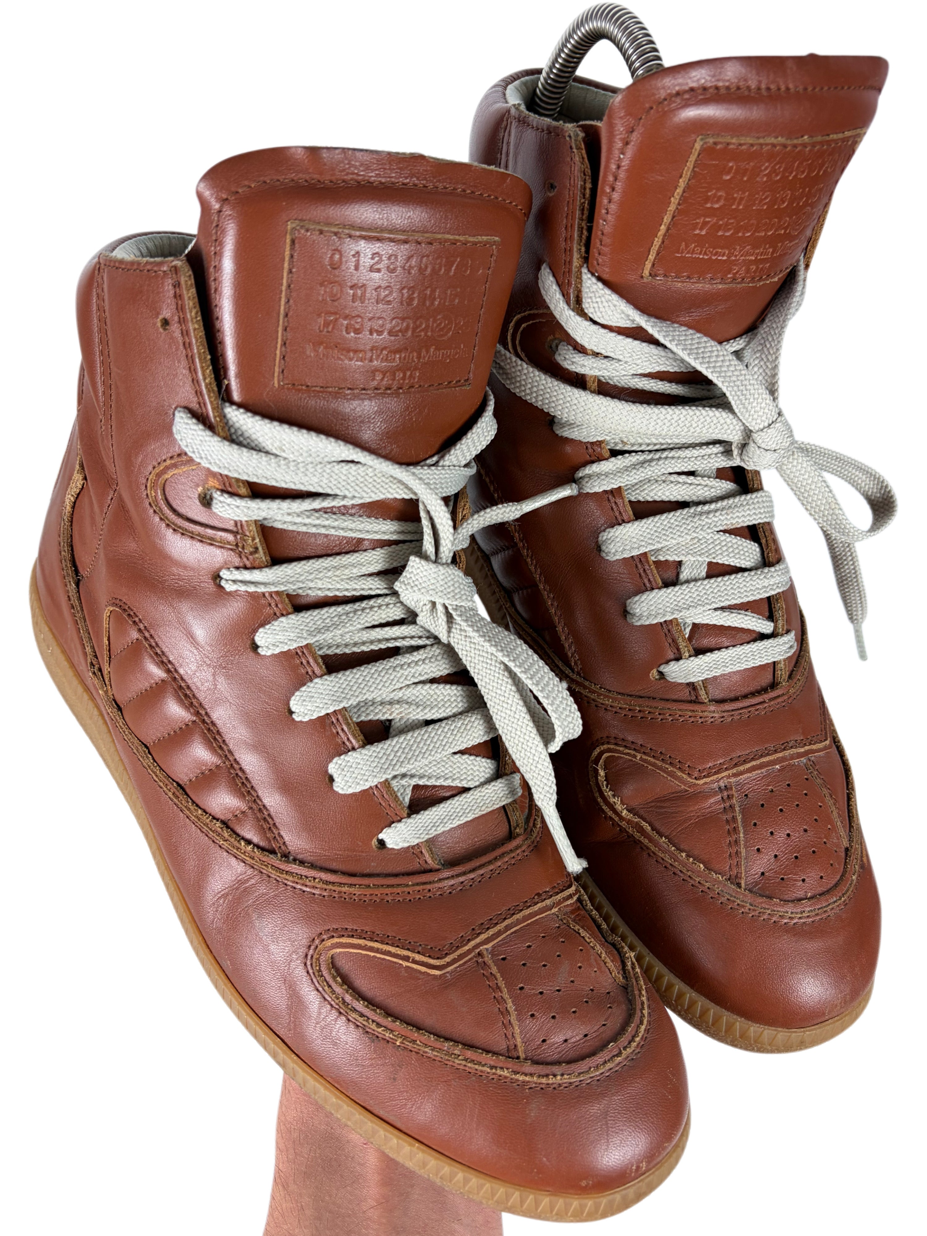 2012 Maison Margiela leather high top GAT sneakers - eu 41 - brown