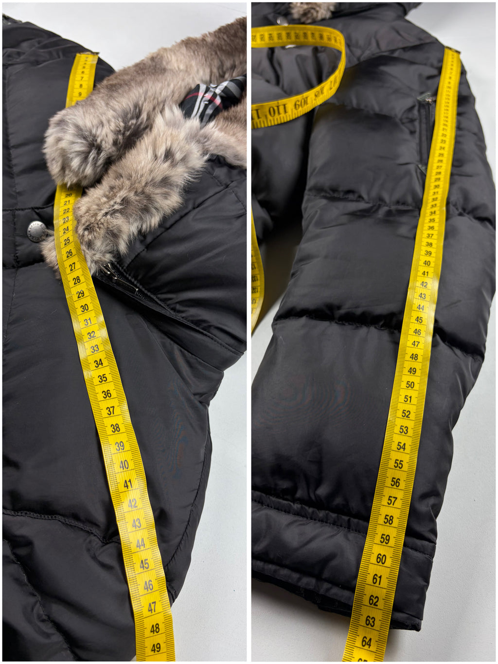 00’s BURBERRY Black Label real fur down jacket (M/L) - black