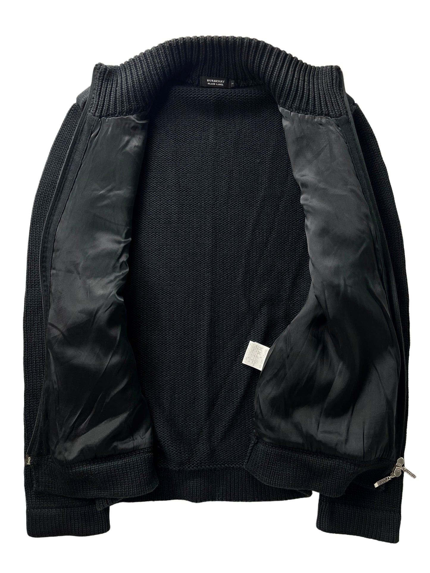 00’s BURBERRY military heavy cotton knit (M/L) - black