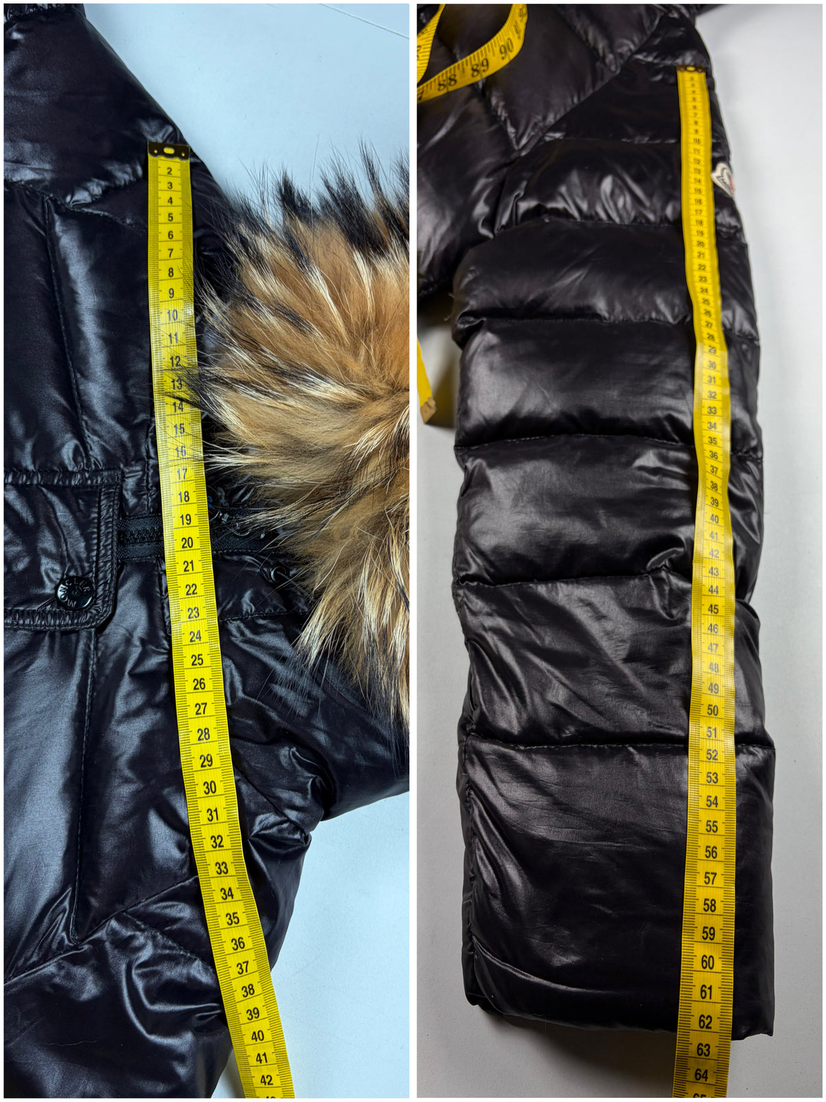 2010’s MONCLER real fur down bomber jacket - women’s size 4 (L/XL) - black