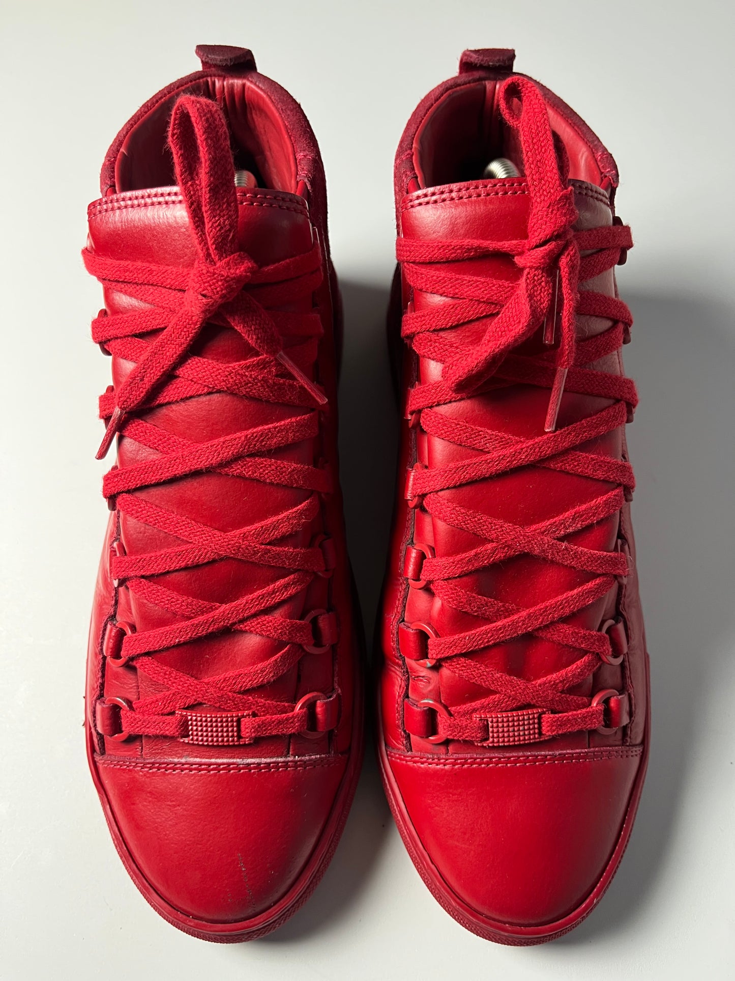 BALENCIAGA ARENA HIGH (red suede & leather)