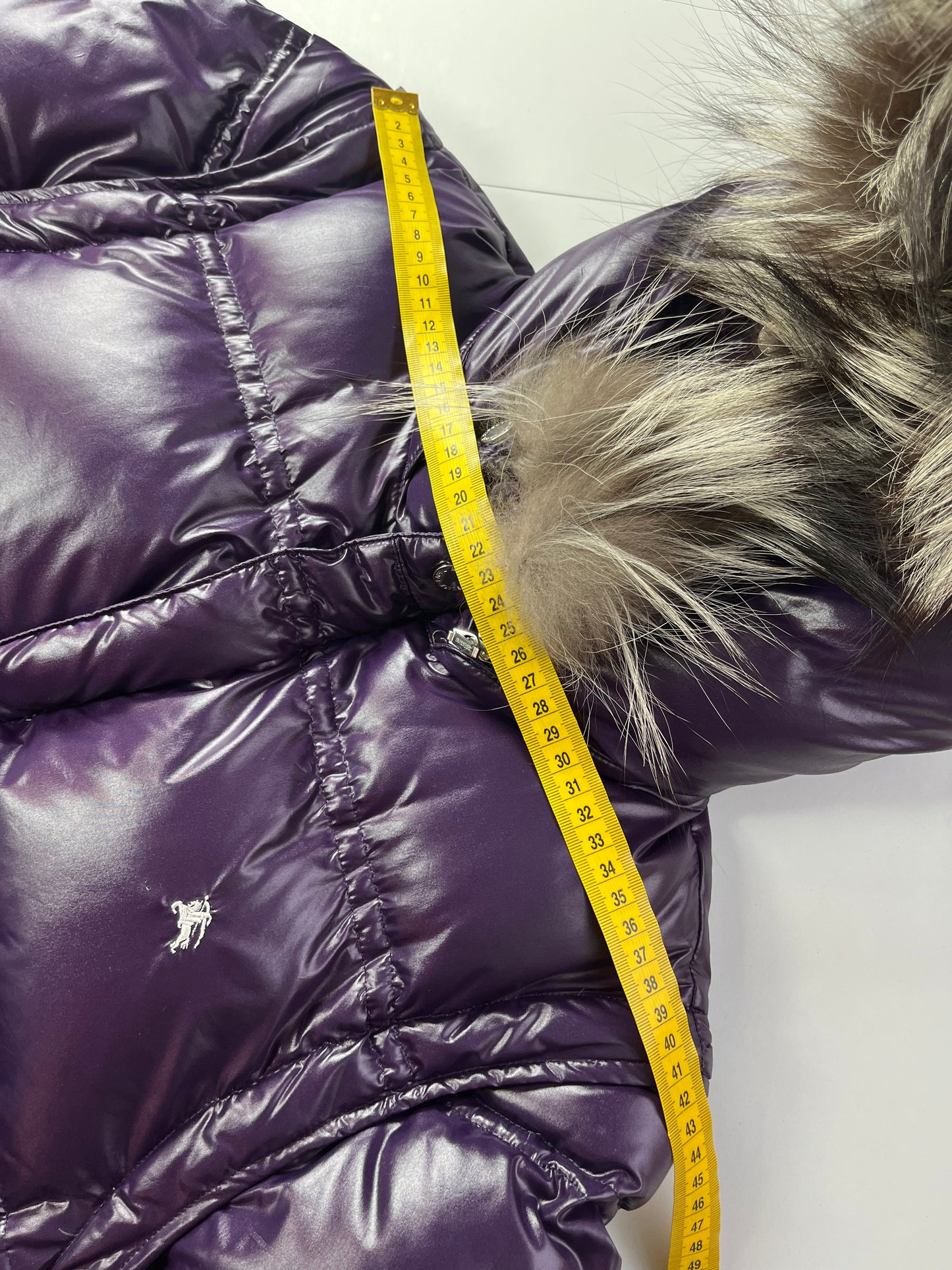 00’s BURBERRY made in Japan real fur down jacket (L/LL) - purple