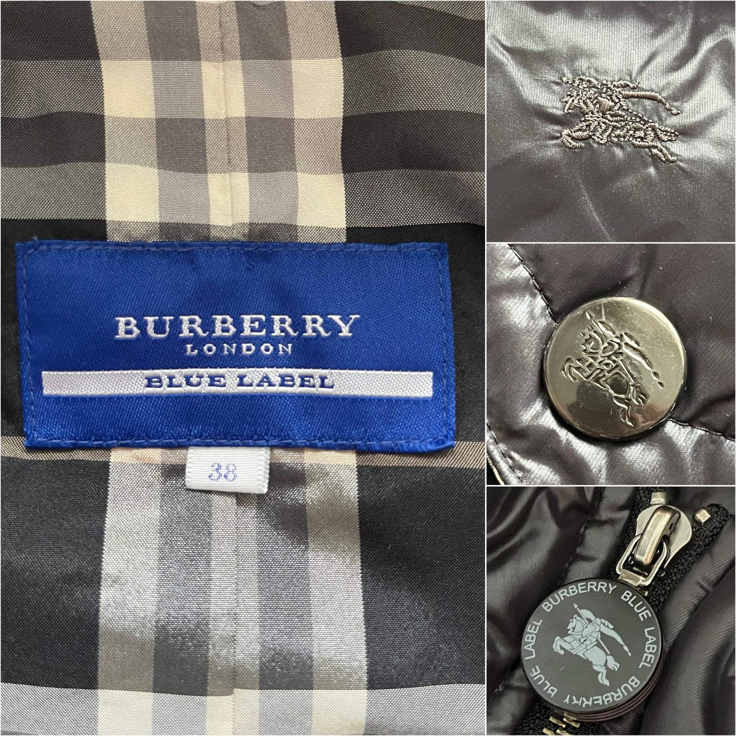 00’s BURBERRY made in Japan real fur down jacket (XS/S) women’s - black