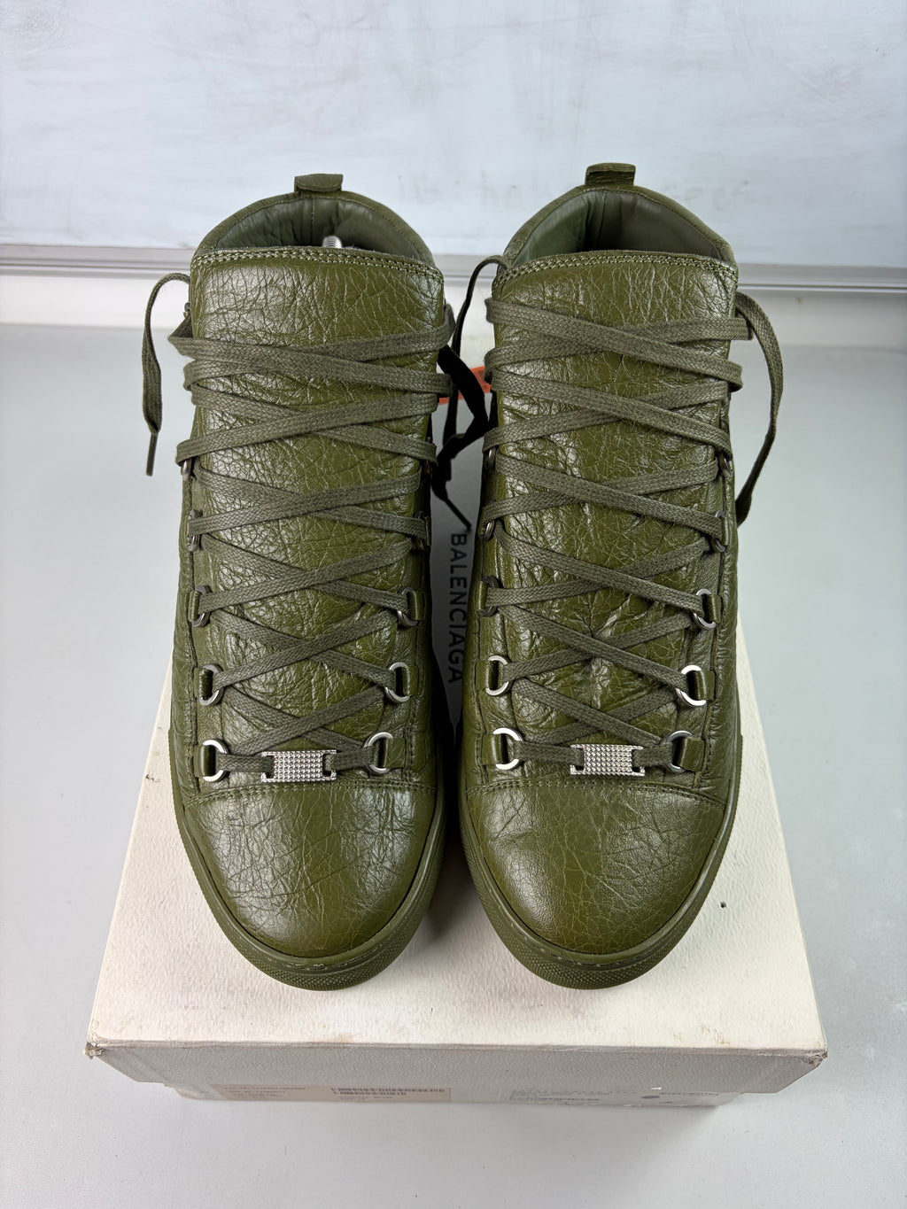Balenciaga arena high tops - eu 43 / us 10 - khaki green